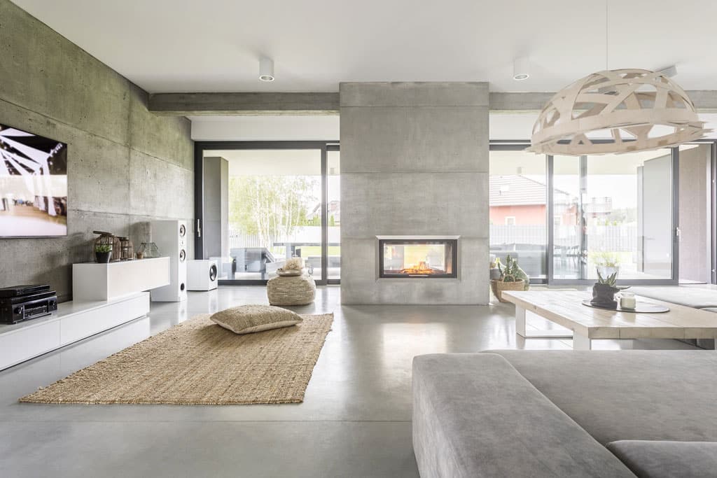 Microcement vardagsrum